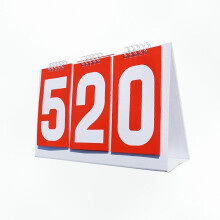 (red) PVC Sports Scoreboard, 3-digit Flip Score Counter, 27cm x 16cm Waterproof Score Keeper for Football Tennis Volleyball Basketball Table Tennis