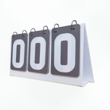 (grey) PVC Sports Scoreboard, 3-digit Flip Score Counter, 27cm x 16cm Waterproof Score Keeper for Football Tennis Volleyball Basketball Table Tennis
