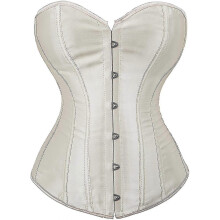 (Red, Large) Top tipo corsé bustier para mujer con espalda de cordones y cierre de corchetes, satén negro.