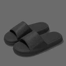 (Black, 48-49-Suggest 47-48) Duże rozmiary 48-49 męskie klapki, miękka podeszwa EVA, gruba podeszwa, sandały plażowe do użytku wewnątrz
