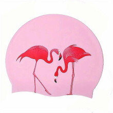 (Pink) Silicone Waterproof Swimming Cap for Kids, Cartoon Design, Suitable for Long Hair, Ages 6-8