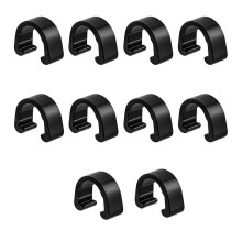 (Black) Abrazaderas para cables de bicicleta, aleación de aluminio, 10 unidades, Compatible con cables de freno y cambio