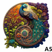 (TT-KONGQ-03-A5) 3D Wooden Animal Jigsaw Puzzle, Unisex, 12+ Age, CE Certified, Linden Wood, 50/150 Pieces, With Exquisite Box and Reference Drawing