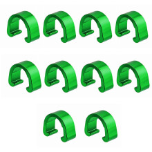 (Green) Abrazaderas para cables de bicicleta, aleación de aluminio, 10 unidades, Compatible con cables de freno y cambio
