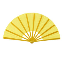 (Yellow, 27cm) Składany wentylator do występów tanecznych, lekki, przenośny wentylator ręczny, chłodzący dodatek z ergonomicznym uchwytem