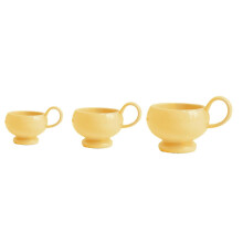 (Yellow) Miniature Coffee Cup Set 1:12 Scale Alloy Glossy Finish 11 14 19mm Sizes for Doll Mansion