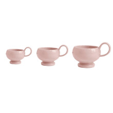 (Pink) Miniature Coffee Cup Set 1:12 Scale Alloy Glossy Finish 11 14 19mm Sizes for Doll Mansion