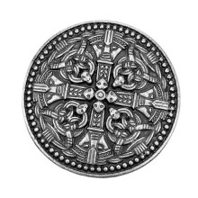 (4) Wikinger-Brosche als Kleiderverschluss, Vintage-Umhangnadel aus Zinklegierung mit Runenmotiv