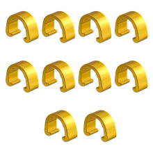 (Gold) Abrazaderas para cables de bicicleta, aleación de aluminio, 10 unidades, Compatible con cables de freno y cambio