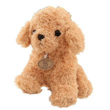 (Beige) Plush Poodle Dog Stuffed Toy 18-20cm Soft Realistic Puppy Design Home Bedroom Decoration