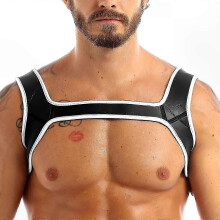 (White, L) Pasek na ramię z neoprenu w kształcie litery I do podtrzymywania mięśni w kostiumie cosplay