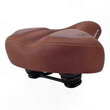 (brown) Soft Waterproof Cycling Saddle Compatible with Mountain Road City Bikes, Ergonomic Noseless Design for Shock Absorption