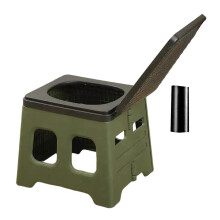 (Green) Portable Collapsible Camping Toilet with Lid, Folding Stool Supports 330lbs, for Outdoor Travel Camping Hiking Fishing Boating Emergencies