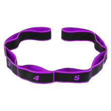 (Purple) Dansrekband, 8-segments digitaal verstelbare weerstand, polyester katoen, voor yoga, pilates, dans en fitnesstraining, 90x4cm