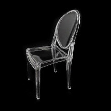 (Transparent) Mid-century Plastic Crystal Dining Chairs for 1:12 Dollhouse, Transparent Miniature Set of 2