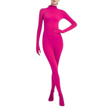(Hot Pink, S) Zentai-body miehille ja naisille, spandex-kokovartalohaalari tanssiasuihin lavaesiintymisiin
