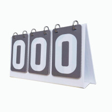(grey) Scoreboard Flipper 3 Digits Score Keeper with Large Numbers, Portable Tabletop Flip Scoreboard for Sports