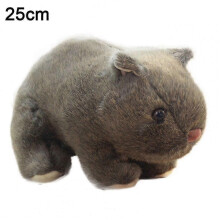 (Brown, 25cm) Wombat Plüschtier, gefüllt mit PP-Baumwolle, elektrische Stickerei, zwei Größen, für Dekoration und Fotorequisite