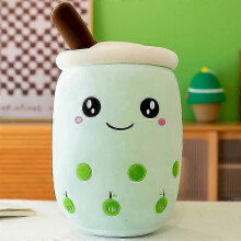 (Apple R, 50cm) Bubble Tea Plush Cushion, 22-70cm Giant Size, Squishy Boba, Cotton Filled, Polyester Cotton, Massage Feature, for Bed Home Decor
