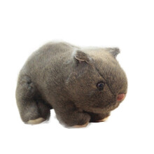 (Brown, 18cm) Stuffed Wombat Plush Toy, PP Cotton Filled, Tight Stitching, Electric Embroidery, Two Sizes, for Table Car Living Room Decor Photo Prop