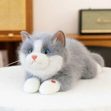 (Grey, 55cm) Meowing Plush Ragdoll Cat Doll, 45cm 55cm Soft Stuffed Animal, Realistic Meow Sound, For Children Home Decor, Multiple Colours