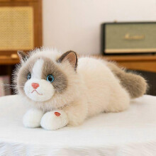 (Brown, 55cm) Meowing Plush Ragdoll Cat Doll, 45cm 55cm Soft Stuffed Animal, Realistic Meow Sound, For Children Home Decor, Multiple Colours