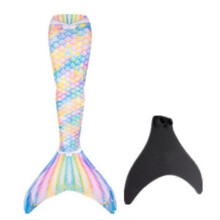 (Iridescent, L) Adult Reinforced Swimming Mermaid Tail with Monofin, 4-Way Stretch Fabric, Machine Washable, Multiple Sizes Colours for Water Fun