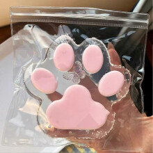 (Pink) 5 Inch Cat Paw Silicone Squishy Toy, Kawaii Sticky Jelly Slow Rising Squeeze Stress Relief Toy for Kids and Adults, Portable Decorative Toy