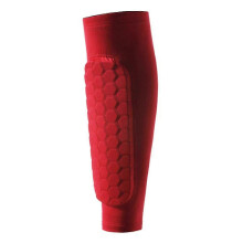 (Red, XL) Adult Ski Shin Guards Honeycomb Lined Calf Compression Knee Pads, Polyester M L XL for Cycling Basketball Sports Training Outdoor Workouts