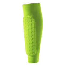 (Green, L) Adult Ski Shin Guards Honeycomb Lined Calf Compression Knee Pads, Polyester M L XL for Cycling Basketball Sports Training Outdoor Workouts