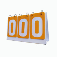 (yellow) Scoreboard Flipper 3 Digits Score Keeper with Large Numbers, Portable Tabletop Flip Scoreboard for Sports