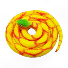 (Yellow) Realistinen kumikäärmelelu puutarhaleikkeihin ja stressin lievitykseen, pehmeä 76 cm:n python-toimintahahmo