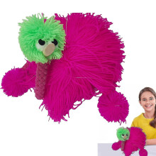 (red) Ostrich Marionette Puppet on Strings, Cloth Hand Controlled Toy for Children, 25 x 45cm Machine Washable Interactive Play Doll