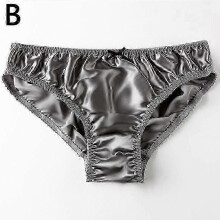 (grey, 3X) Braguitas de seda para mujer de talla grande, satén mezclado con algodón, múltiples colores, tallas M a 3X