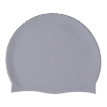 (grey) Silicone Swimming Cap for Adults, Solid Colour, Waterproof Ear Wrapping, Soft Non-Strangulating, Lightweight Hydrodynamic Design