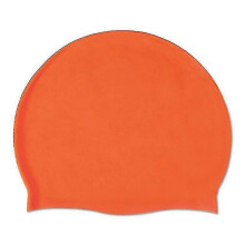 (orange) Silicone Swimming Cap for Adults, Solid Colour, Waterproof Ear Wrapping, Soft Non-Strangulating, Lightweight Hydrodynamic Design