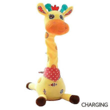 (Charging) Pluche giraffe 35 cm, met muziek, lichtjes en zachte schommelbeweging, van zachte PP-katoenstof voor kinderen