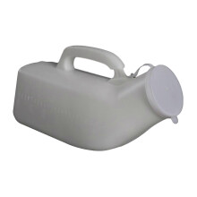 (White) Male Urinal Bottle with Lid and Handle, 1200ml Leakproof Portable PP Urinary Container for Travel Camping Car Emergency Night Use