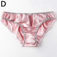 (pink, 2X) Braguitas de seda para mujer de talla grande, satén mezclado con algodón, múltiples colores, tallas M a 3X
