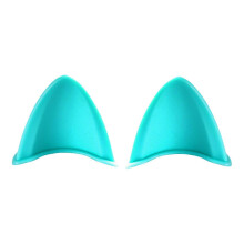 (Blue) Self-adhesive Helmet Cat Ears Ornament Accessory Compatible with Motorcycle Helmets, Silicone Material