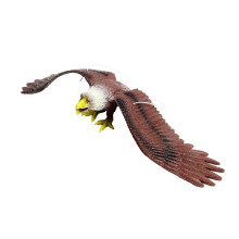(Brown, L) Simulated Eagle Model Toy Animal Bird with Sound for Kids Education Decorative Statue
