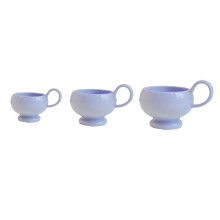 (Purple) Miniature Coffee Cup Set 1:12 Scale Alloy Glossy Finish 11 14 19mm Sizes for Doll Mansion