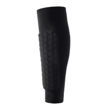 (Black, M) Adult Ski Shin Guards Honeycomb Lined Calf Compression Knee Pads, Polyester M L XL for Cycling Basketball Sports Training Outdoor Workouts