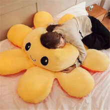 (Orange, 90cm) Reversible Octopus Plush Toy, Large Cushion Pillow for Hugging, Soft Material