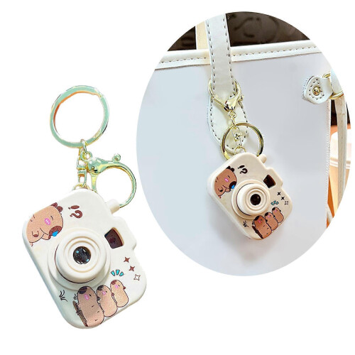 (tangerine) Creative Capybaras Projection Camera Keychain, ABS Material, Mini Projector, Multicolor 1