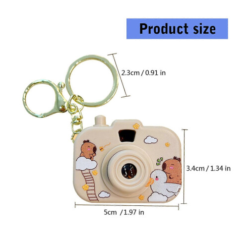 (Stacked) Creative Capybaras Projection Camera Keychain, ABS Material, Mini Projector, Multicolor 2