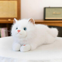 (White, 45cm) Meowing Plush Ragdoll Cat Doll, 45cm 55cm Soft Stuffed Animal, Realistic Meow Sound, For Children Home Decor, Multiple Colours