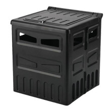 (Black) Folding Portable Toilet Storage Stool with Lid, Plastic 150kg Capacity, Compact for Camping Car Hiking Fishing Long Road Trips