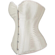 (Navy, Xx-large) Top tipo corsé bustier para mujer con espalda de cordones y cierre de corchetes, satén negro.