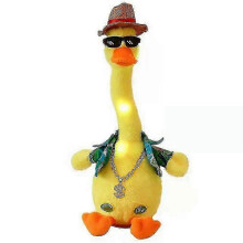 (A) Dancing Singing Duck Plush Interactive Toy 32cm, PP Cotton Filled, 120 Songs, Recording, LED Lighting, Repeat Speak Function